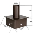thumbnail image 2 of 6 Inch Square Pole Tenon Adapter for LED Parking Lot Light, 2-3/8" Vertical Tenon Mount Bracket, Heavy Duty Steel Slip Fitter Pole Top Converter for Shoebox Street Area Light Fixture, 2 of 5