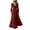 Wine #1, variant on pstuiky Summer Dresses , Women Solid Color Long Sleeve V-Neck Dress Floor-Length Dress Dinner Dress Leisure Black M