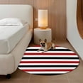 thumbnail image 3 of Red Black Stripe Round Area Rug 7 FT,Non Slip Living Room Area Carpet,Farmhouse Watercolor Modern Geometric Washable Soft Circular Rug Non-Shedding Floor Carpet for Bedside Office Play Room Classroom, 3 of 9