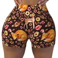 thumbnail image 2 of Salouo Woodland Creatures Floral Print Women's Athletic Shorts,Booty Shorts Biker Shorts High Waisted Elastic Workout Shorts for Yoga Gym Running Sports-X-Large, 2 of 8