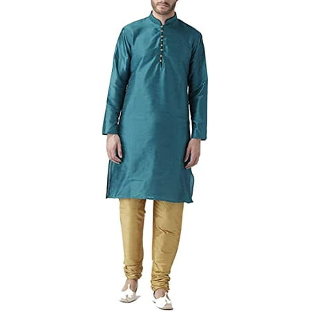 

Royal Kurta Mens Silk Blend Kurta Pyjama (44 Green)