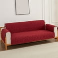 thumbnail image 6 of Dowbom Waterproof Couch Cover,1-Piece Quilted Sofa Cover for 3 Cushion Couch Furniture Protector Universal Non-slip Anti-Scratch thick Sofa Slipcover for Pets Cat Dog Kids-198x190cm(78"x74")-Burgundy, 6 of 8