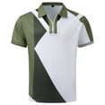 thumbnail image 4 of Mens Breathable Polo Shirts Quarter Zip Color Block Short Sleeve Athletic Shirt 2024 Summer Outdoor Golf Tops, 4 of 5