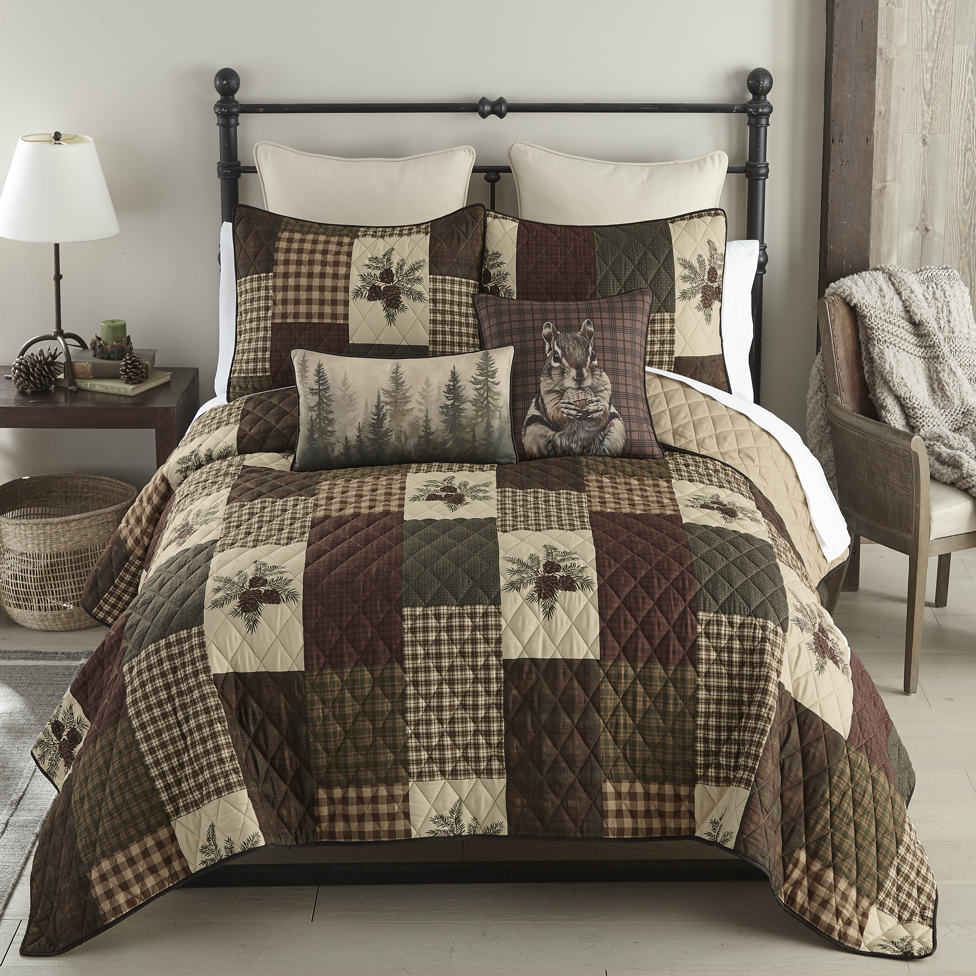 Your Lifestyle by Donna Sharp Pine Panels 2PC Twin Rustic Quilt Set