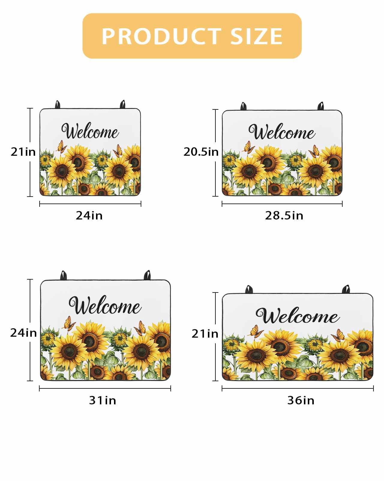 nqOlkjepod Large Induction Cooktop Protector Mat 36"x21", Sunflower Stove Top Covers for Electric Stove, Summer Botanical Floral Welcome Decorative Stove Burner Cover Mats, Glass Top Stove Cover