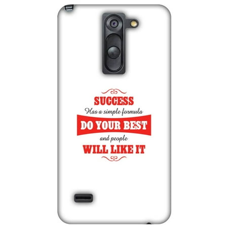 LG G3 Stylus D690 Case - Success Do Your Best, Hard Plastic Back Cover. Slim Profile Cute Printed Designer Snap on Case with Screen Cleaning