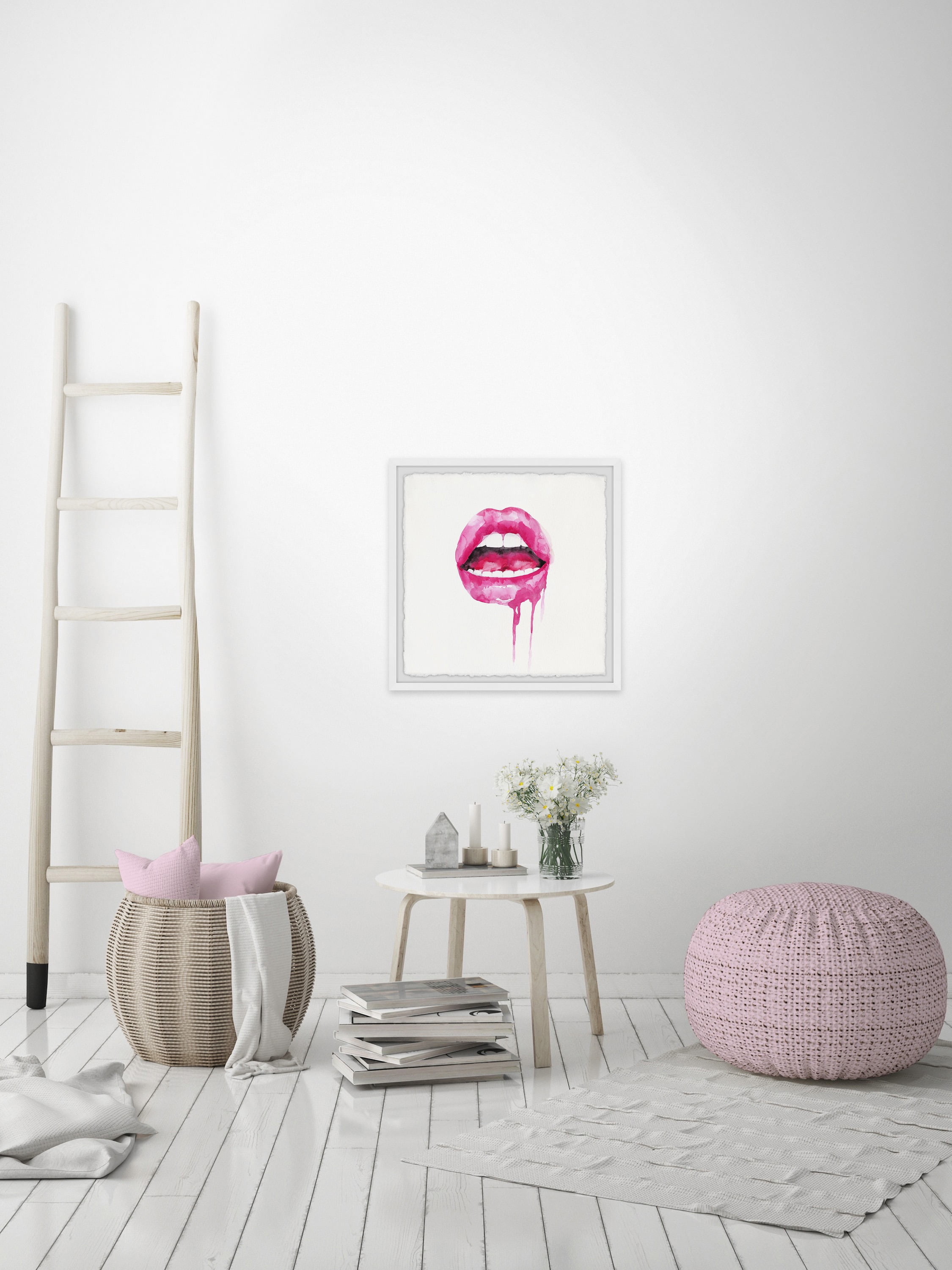 "Daring Lips" Framed Painting Print
