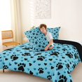 thumbnail image 4 of Homewish Cartoon Dog Paws Full Size Comforter Sets,Pet Lover Bedding Comforter Set,Blue,Black Reversible,3pcs,1 Comforter and 2 Pillowcases, 4 of 7