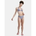 thumbnail image 3 of No Boundaries Women's Floral Mid Waist High Leg Bikini Bottoms, Sizes XXS-XXL, 3 of 5