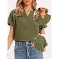 thumbnail image 2 of DARING DIVA Women's Summer Short Sleeve Tops V Neck Basic Tee Shirts Blouses XS Green, 2 of 6