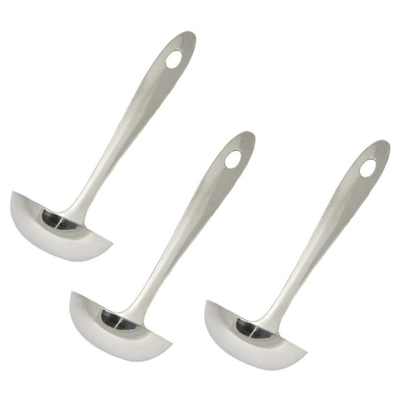 Chef Craft Platinum Series Stainless Steel Heavy Gage Ladle  7.75 Inches Long  3-Pack
