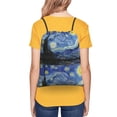thumbnail image 4 of Sigee The Starry Night for Drawstring Zipper Backpack ,Waterproof, Durable, Lightweight Gym Bag for Sports, 4 of 5