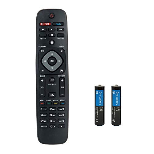 NH500UP Universal Remote Control Replace for Philips TV Remote for Various Philips 50PFL5601/F7 55PFL5602/F7 65PFL5602/F7 55PFL5602 Remote Replacement for LCD LED 4K UHD Smart TVs Remote with Battery