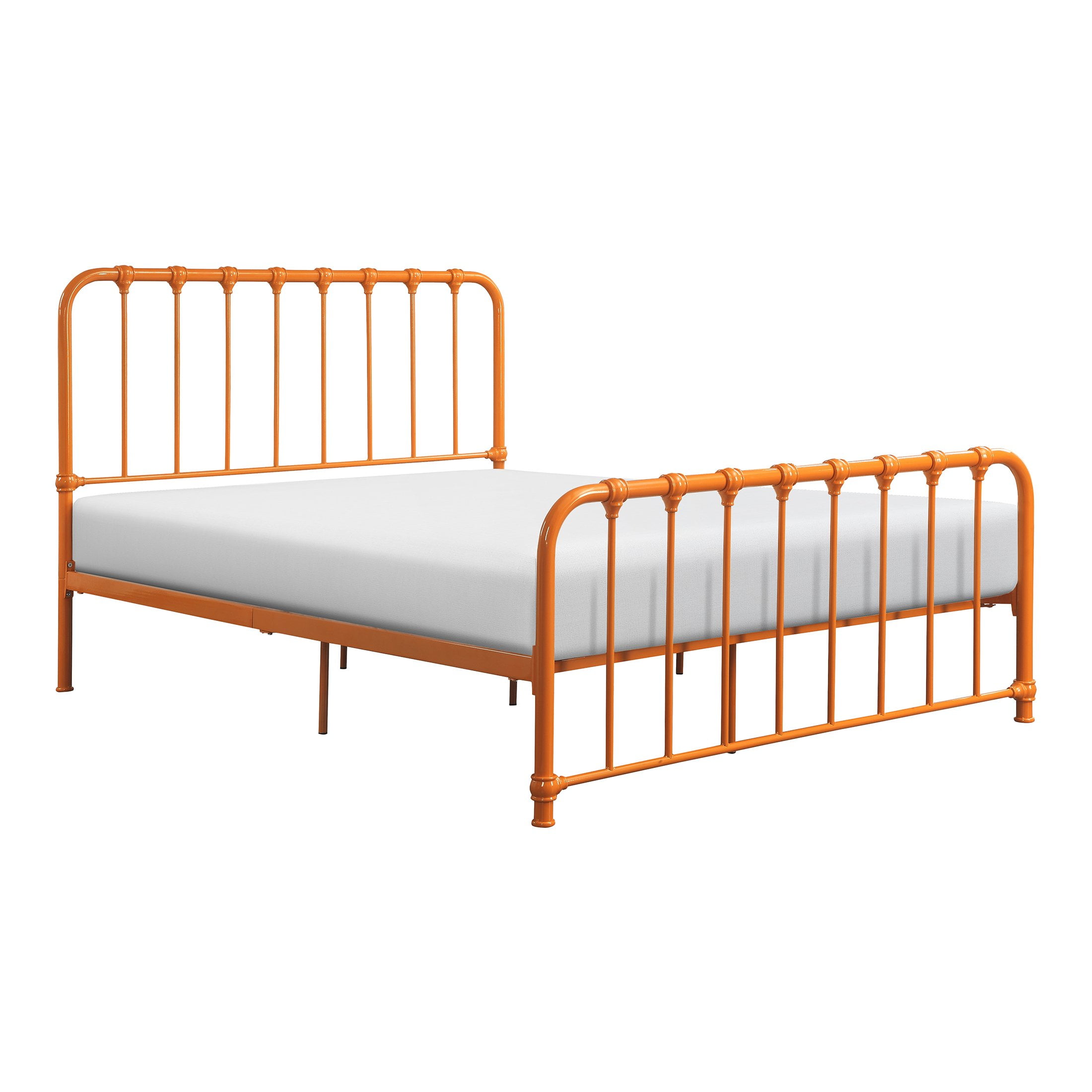 OakvillePark Umatilla Metal Platform Bed, Queen, Orange