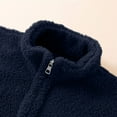 thumbnail image 4 of Sexlip Women's Fall Winter Coat Zip Up Fleece Jacket with Pockets Warm Plush Outwear Stand-Up Collar Cute Tops Blue XL, 4 of 6