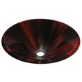 thumbnail image 4 of Novatto TID-297 ARDERE Évier en Verre Rond Évasé Rouge et Noir 16,5 Pouces de Diamètre Noir Rouge, 4 of 5