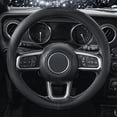 thumbnail image 2 of Bling Diamond Steering Wheel Cover Microfiber Leather Universal 15 inch Steering Wheel Protector Crystal Rhinestones Car Accessories, Breathable, Anti-Slip, Black Diamond, 2 of 13