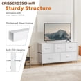 thumbnail image 7 of CRISSCROSSCHAIR Dresser, Dresser for Bedroom with 5 Fabric Drawers, Steel Frame, Wood Top, White, 7 of 7