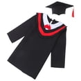 thumbnail image 3 of FELTECHELECTR Conjunto de toga de graduación infantil con estola y borlas para cosplay y fotografía (rojo, 150 cm), 3 of 7