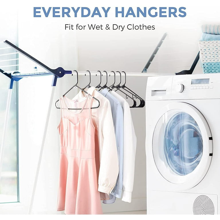 Plastic Hangers Clothing Hangers Durable Tubular Shirt Hangers Coat Hangers, Slim&Space Saving, Heavy Duty Clothes Hangers Ideal for Laundry 