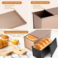 thumbnail image 5 of 2Pack Pullman Loaf Pans with Lids, 2.2 LB & 1 LB Dough Capacity, Non-Stick Carbon Steel Bread Pans for Homemade Sandwich and Sourdough Bread, 5 of 8