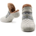 thumbnail image 1 of Zapatillas femeninas, calcetines esponjosos, calcetines cálidos masculinos, calcetines de punto, lana, zapatillas de cama de lana sherpa, talla 1 antideslizante Borgoña 40 a 42, 1 of 1