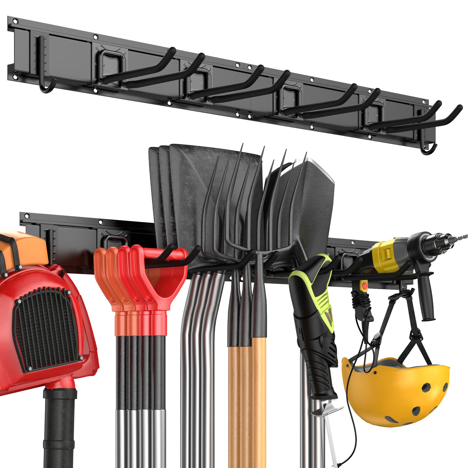 Garage Tool Organizer Storage Rack, Garage Organizers Wall Mount Storage System with 6 Removable
