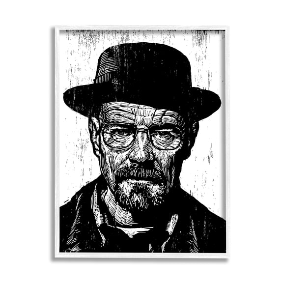 Stupell Industries Walter White Heisenberg Breaking Bad Famous People Portrait, 24 x 30,Design by Neil Shigley