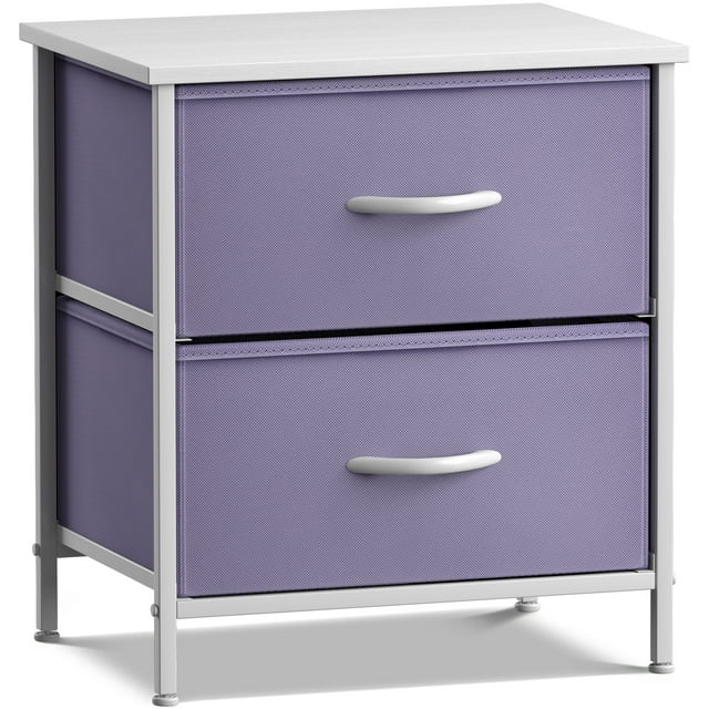 Sorbus 2 Drawers Nightstand Chest End-Table - Purple