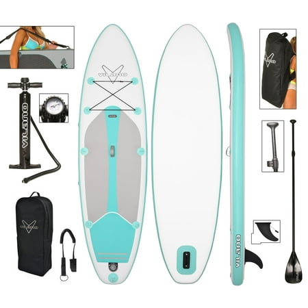 Vilano Journey Inflatable 10' SUP Stand up Paddle Board Kit, Includes Pump, Gauge, Paddle, Leash and