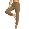 thumbnail image 2 of Gytharion Loose Straight-leg Yoga Pants for Women Drawstring Elastic Waisted Sports Pants Solid Color Casual Athletic Pants with Pockets, 2 of 7