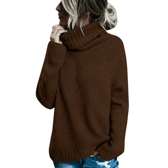 Sherrylily Fall Winter Women Sweaters Casual Turtleneck Long Sleeve Soft Knitted Pullover