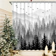 thumbnail image 3 of Mountain Shower Curtain Misty Forest Tree Foggy Shower Curtain for Bathroom with Hooks Cool Nature Scenery Landscape Bathtub Decor 72 inch Design Art Shower Curtain Waterproof Fabric, 3 of 5