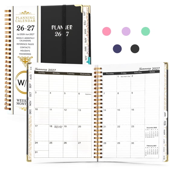 2026-2027 Academic Year Planner Calendar Notebook (JUL.2026-JUN.2027,6.3"x8.5")Daily Weekly Monthly Agenda Planner for Women Men