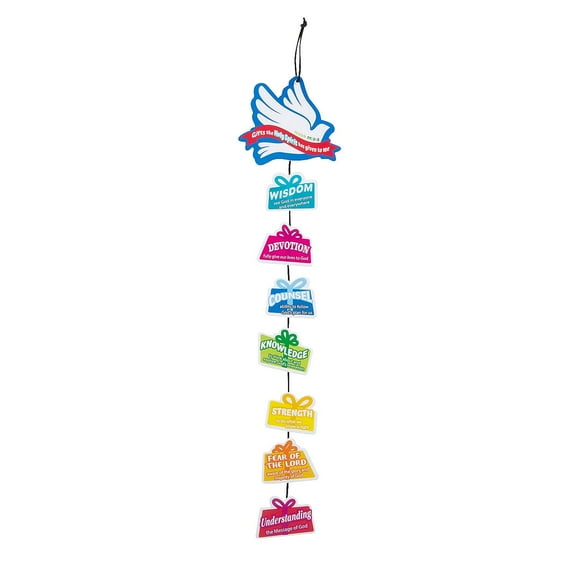 Fun Express Gifts of the Holy Spirit Mobile Craft Kit - Includes 12 Kits Religious Craft for Kids DIY - Perfect for Sunday School or Church Activities Multicolor - 12 Pieces