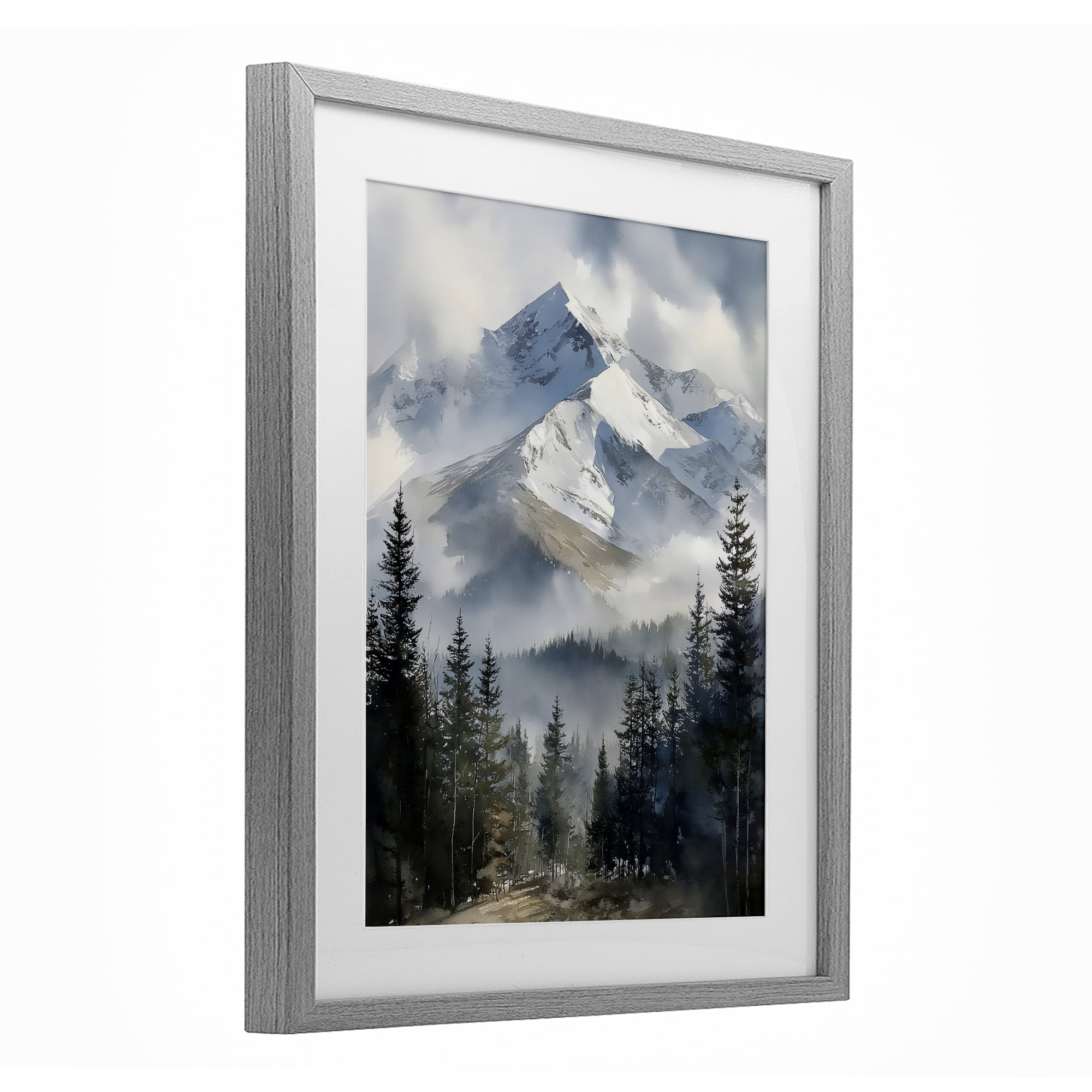 Stupell Industries Snow & Mist Alpines Gray Framed Print Under Glass, design by Franklyn Gregory