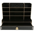 thumbnail image 3 of Wooden Desk Organizer, Multifunction Large Capacity Tabletop Storage Desk Organizer  For Office Accessory Stationery For Home Kitchen Black, 3 of 8