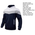 thumbnail image 7 of Patchwork Hoodie Men's Fall Winter Colorblock Drawstring Hoodie with Thick Plush Long Sleeves Big Pocket Retro Thin Loose Wear Sport Top Men Hooded, 7 of 7