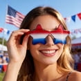 thumbnail image 3 of Patriotic Sunglasses, Red White Blue Star Heart Shaped Rimless Gradient Sunglasses, 4th of July Memorial Day Party Favors, Fun Novelty Sunglasses for Indoor Outdoor Patriotic Holiday Party Supplies, 3 of 6