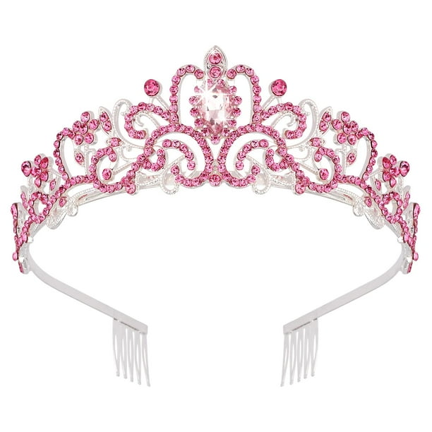 Didder Tiara morada corona diadema coronas de princesa para mujeres y niñas con peines tiaras de princesa para niñas pequeñas novia boda fiesta de cumpleaños fiesta de cumpleaños Halloween princesa di