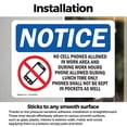 thumbnail image 2 of (2 Pack) No Cell Phones Allowed In Work Sign, 2 of 6