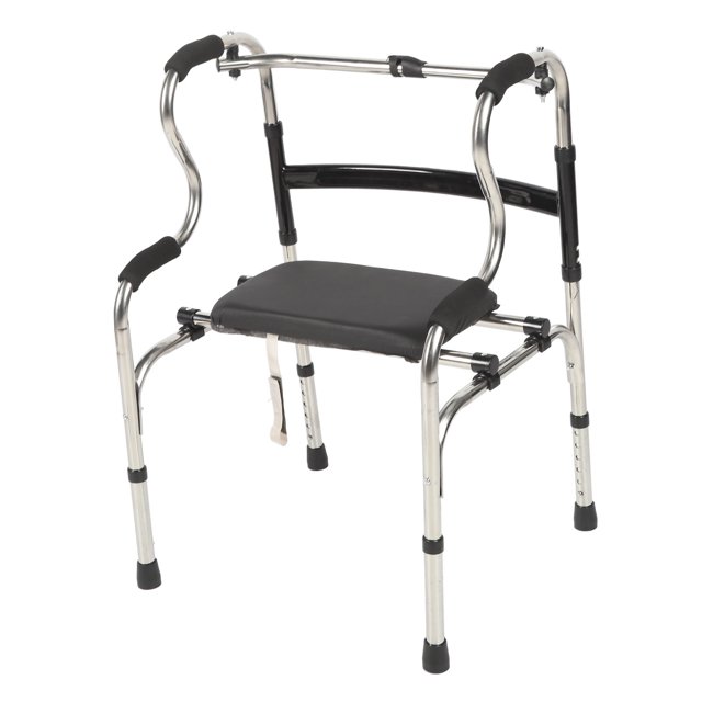 Walker Para Ancianos, Stand Up Ayudan Caminante Caminante Acero inoxidable 6 Altura Ajustable Con asiento PERA PERSONAS Mayores