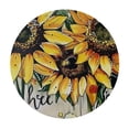 thumbnail image 4 of WYYP Sunflowers Round Table Cover 100% Polyester Tablecloth White, 4 of 8
