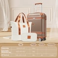thumbnail image 3 of imerelez Hardshell Luggage Set 3-Piece, 20 Inch Carry-On Suitcase with Spinner Wheels TSA Lock, Lightweight Durable ABS for Travel Business, Copper Color, 3 of 8