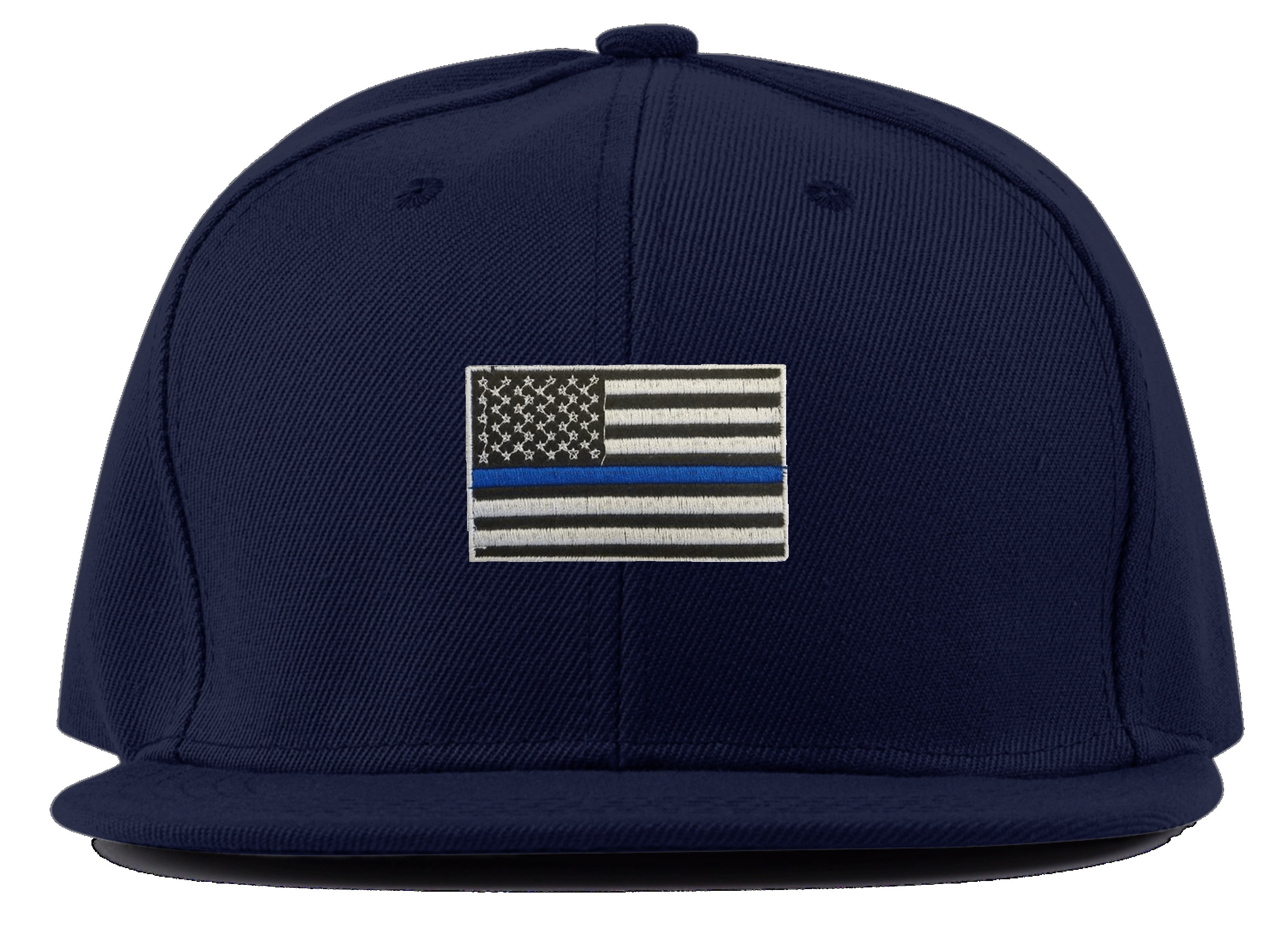 Thin Blue Line Flag Men and Women Adjustable Sandwich Peaked Baseball Cap