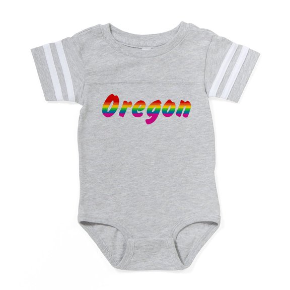 CafePress - Oregon Rbw Txt - Cute Infant Baby Football Bodysuit