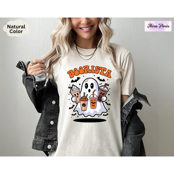Boorista Ghost Shirt, Ghost Barista Shirt, Halloween Ghost Shirt, Halloween Coffee Lover Tee, Cute Ghost Tee, Coffee Lover Shirt, Boo Shirt