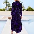 thumbnail image 5 of Purple Paint Splatter Casual Dress Abstract Graffiti Street Fashion Dresses Sexy V Neck Retro Chiffon Dress Long Sleeve Vestido, 5 of 7