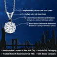 thumbnail image 2 of Gem Stone King 14K White Gold White Moissanite and Black Diamond Pendant Necklace for Women | 0.82 Cttw | Gemstone Birthstone | Round 6MM | With 18 inch Chain, 2 of 6
