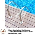 thumbnail image 2 of Wood Grip | Anchor and Escutcheon Pool Rail Set | 4'" Anchor for 1.90" Outer Diameter Tubing | Brass Inground Pool Anchor | Anchor-Escutcheons Set | Escutcheon Ring and Pool Anchors (2 Pack), 2 of 6